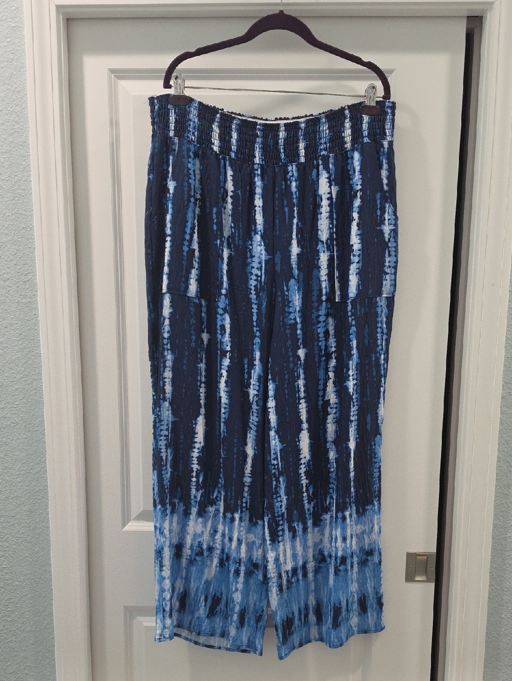 Simply Vera Vera Wang Blue Tie-Dye Palazzo Pants